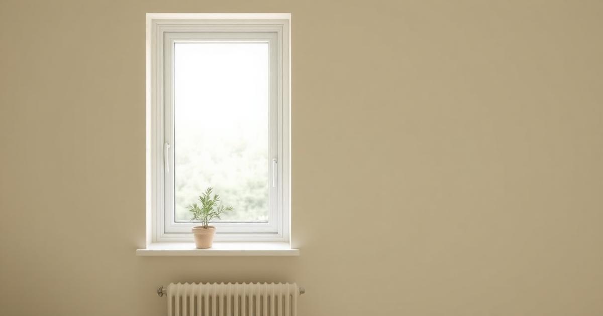 Fönster med mjukt dagsljus och en liten planta - bild för artiklar om depression