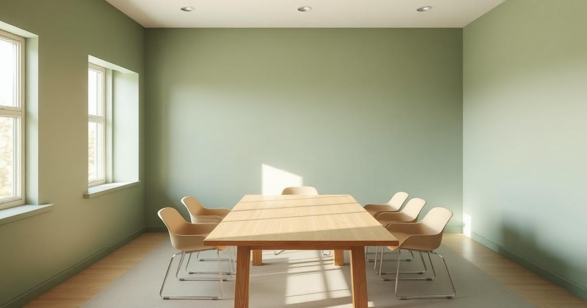 Ljust mötesrum med träbord - bild för artiklar om ledarskap och organisation